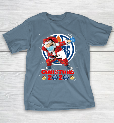 Edmonton Oilers Funny Santa Claus Dabbing Christmas 2020 NHL T-Shirt 6