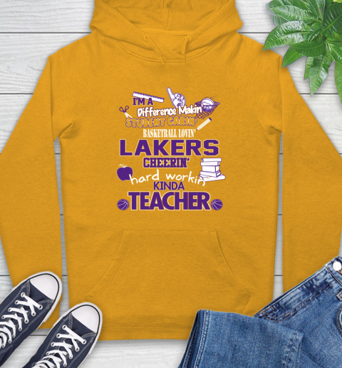 Los Angeles Lakers Nba I M A Difference Making Student Caring Basketball Loving Kinda Teacher Hoodie Tee For Sports