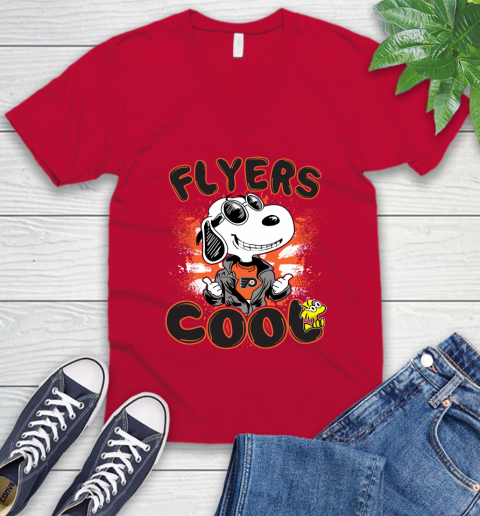 NHL Hockey Philadelphia Flyers Cool Snoopy Shirt V-Neck T-Shirt - Image 7