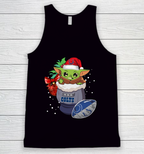 Indianapolis Colts Christmas Baby Yoda Star Wars Funny Happy NFL Tank Top