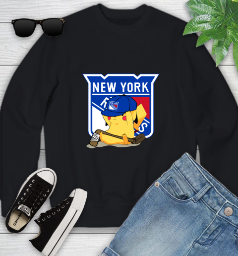 NHL Pikachu Hockey Sports New York Rangers Youth Sweatshirt 2