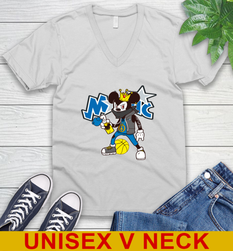 Orlando Magic NBA Basketball Mickey Peace Sign Sports V-Neck T-Shirt