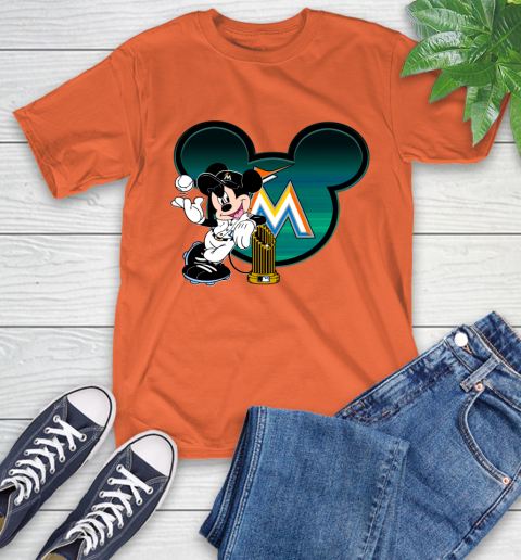 MLB Miami Marlins The Commissioner's Trophy Mickey Mouse Disney T-Shirt 6 MLB Miami Marlins The Commissioner's Trophy Mickey Mouse Disney T-Shirt - Image 6
