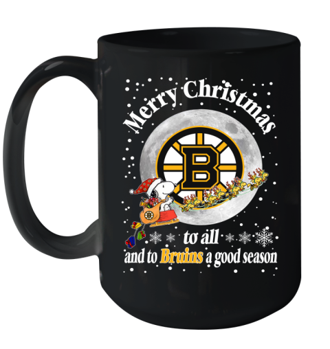 Boston Bruins Merry Christmas To All And To Bruins A Good Season NHL Hockey Sports Ceramic Mug 15oz