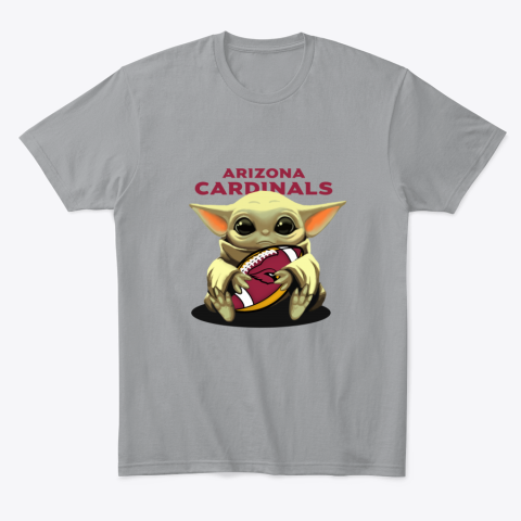 Baby Yoda Loves The Arizona Cardinals nvn1 baby yoda loves the arizona cardinals classic t shirt 2 front sport grey