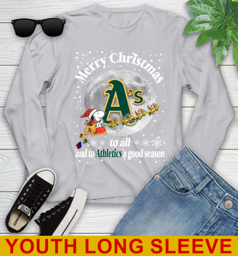 Oakland Athletics Merry Christmas To All And To Athletics A Good Season MLB Baseball Sports Youth Long Sleeve 5