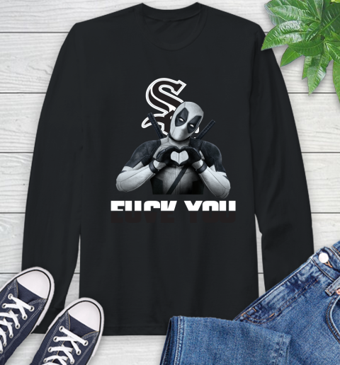 MLB Chicago White Sox Deadpool Love You Fuck You Baseball Sports Long Sleeve T-Shirt