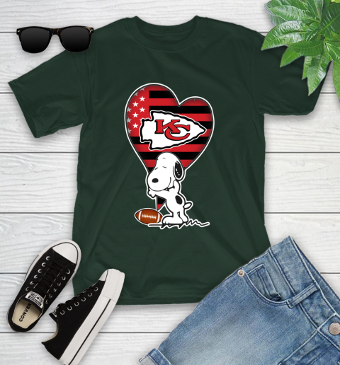 Kansas City Chiefs NFL Football The Peanuts Movie Adorable Snoopy Youth T-Shirt 5