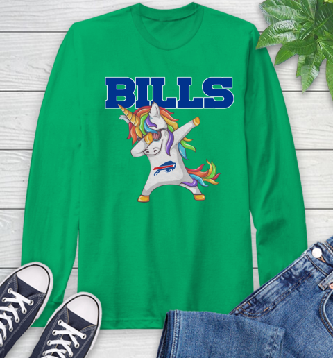 Buffalo Bills NFL Football Funny Unicorn Dabbing Sports Long Sleeve T-Shirt 7