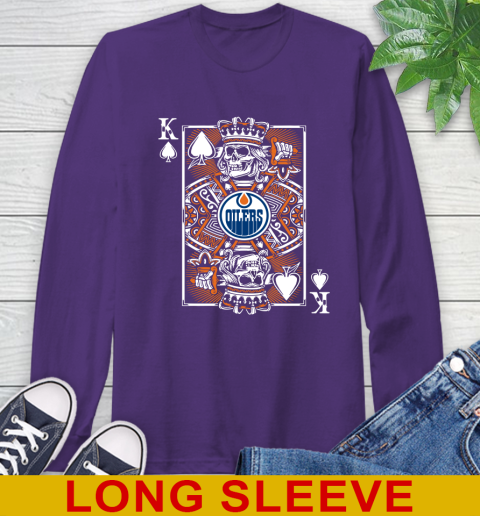 Edmonton Oilers NHL Hockey The King Of Spades Death Cards Shirt Long Sleeve T-Shirt 5