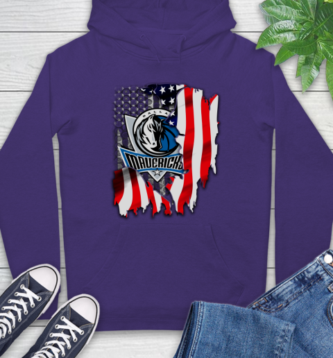 Dallas Mavericks NBA Basketball American Flag Hoodie 5