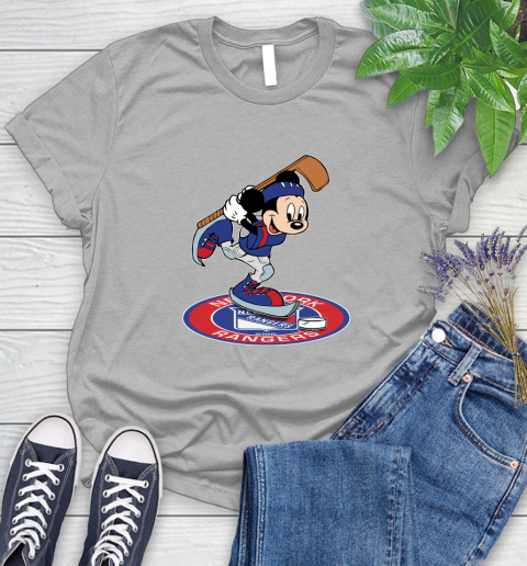 NHL Hockey New York Rangers Cheerful Mickey Disney Shirt Women's T-Shirt 5