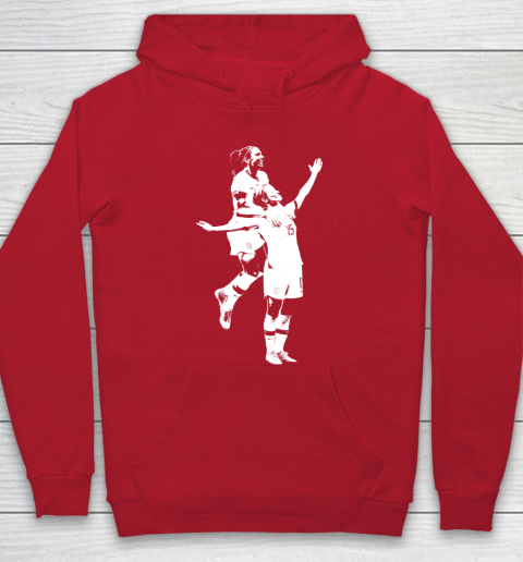 Megan Rapinoe and Alex Morgan Victory Pose  The White Stencil Hoodie 7