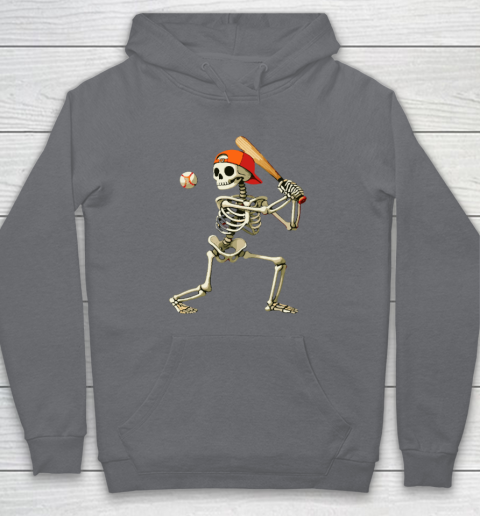 Skeleton Baseball Halloween Costume Funny Hoodie 3