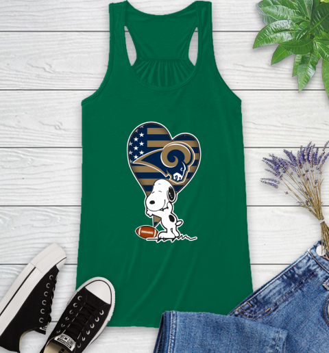 Los Angeles Rams NFL Football The Peanuts Movie Adorable Snoopy Racerback Tank 7
