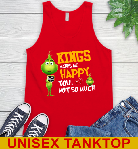 NHL Los Angeles Kings Makes Me Happy You Not So Much Grinch Hockey Sports Tank Top 5
