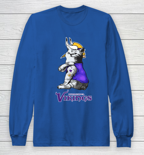NFL Football My Cat Loves Minnesota Vikings Long Sleeve T-Shirt 6