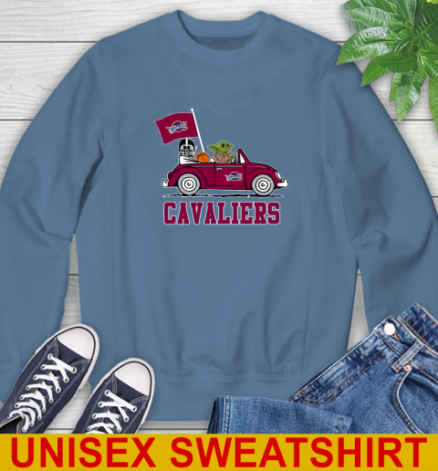 NBA Basketball Cleveland Cavaliers Darth Vader Baby Yoda Driving Star Wars Shirt Sweatshirt 8