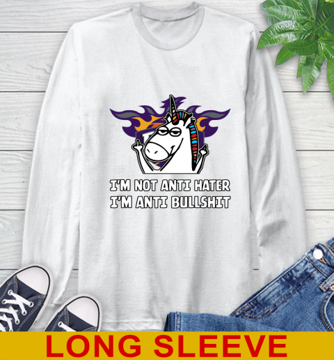 Phoenix Suns NBA Basketball Unicorn I'm Not Anti Hater I'm Anti Bullshit Long Sleeve T-Shirt