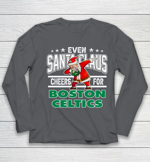 Boston Celtics Even Santa Claus Cheers For Christmas NBA Youth Long Sleeve 6