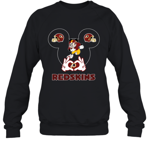 I Love The Redskins Mickey Mouse Washington Redskins Sweatshirt