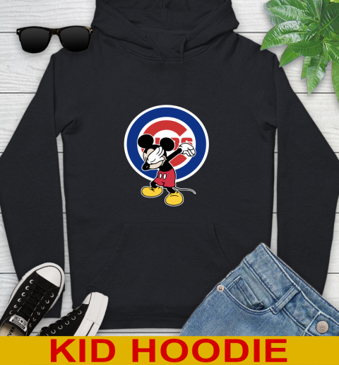Chicago Cubs MLB Baseball Dabbing Mickey Disney Sports Youth Hoodie 2