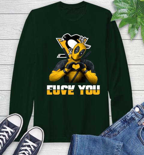 NHL Pittsburgh Penguins Deadpool Love You Fuck You Hockey Sports Long Sleeve T-Shirt 7