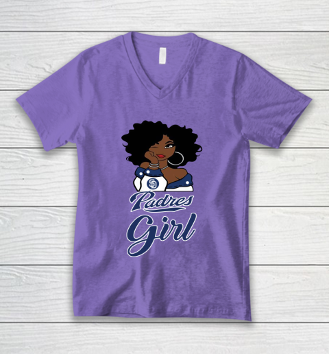 San Diego Padress Girl MLB V-Neck T-Shirt 9
