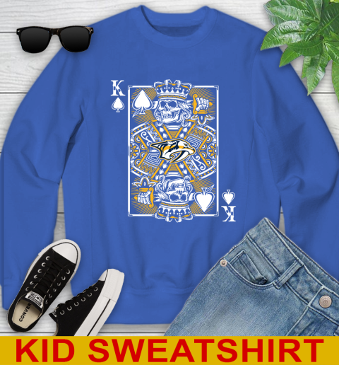 Nashville Predators NHL Hockey The King Of Spades Death Cards Shirt Youth Sweatshirt 6