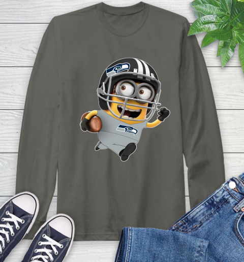 NFL Seattle Seahawks Minions Disney Football Sports Long Sleeve T-Shirt 8