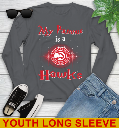 NBA Basketball Harry Potter My Patronus Is A Atlanta Hawks Youth Long Sleeve 9