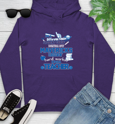 Dallas Mavericks NBA I'm A Difference Making Student Caring Basketball Loving Kinda Teacher Youth Hoodie 5
