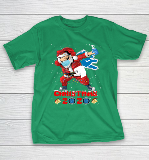Detroit Lions Funny Santa Claus Dabbing Christmas 2020 NFL T-Shirt 5