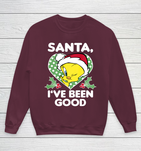 Looney Tunes Christmas Tweety Bird Santa I ve Been Good Youth Sweatshirt 4