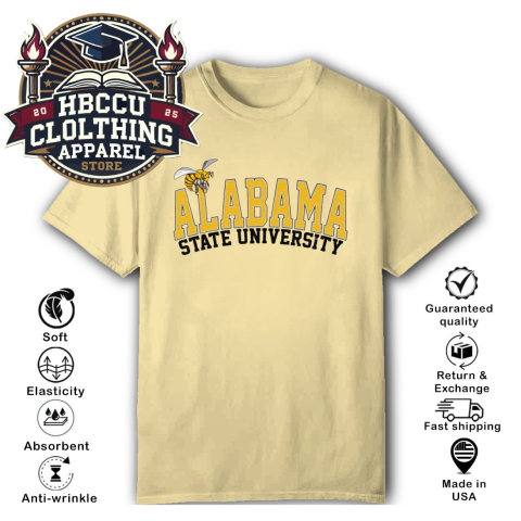 Alabama State University ASU HBCU T-Shirt p1o6 alabama state university asu hbcu classic t shirt 2 front yellow haze HBCU Clothing Apparel
