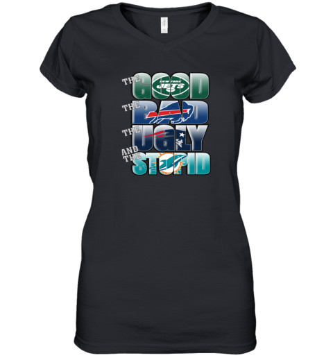 NFL The Good Bad Ugly Stupid Mashup New York Jets Women's V-Neck T-Shirt -  Rookbrand