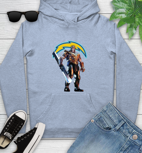 NFL Thanos Gauntlet Avengers Endgame Football San Diego Chargers Youth Hoodie 10