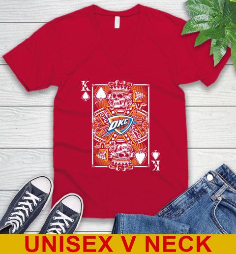 Oklahoma City Thunder NBA Basketball The King Of Spades Death Cards Shirt V-Neck T-Shirt 6