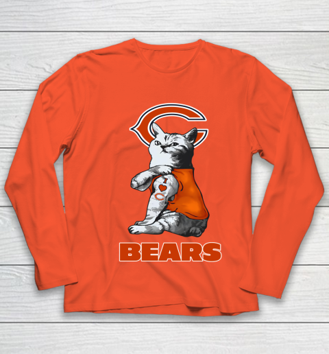 NFL Football My Cat Loves Chicago Bears Youth Long Sleeve 3