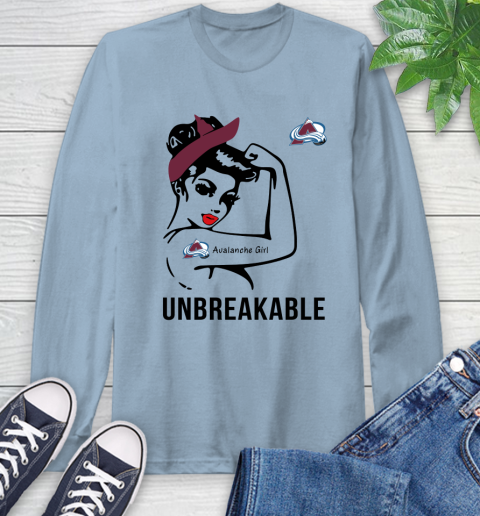 NHL Colorado Avalanche Girl Unbreakable Hockey Sports Long Sleeve T-Shirt 6
