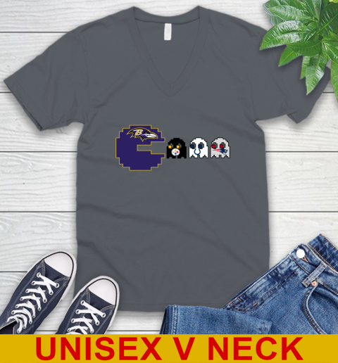 Baltimore Ravens NFL Football Pac Man Champion V-Neck T-Shirt 5
