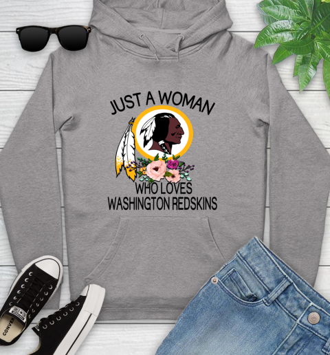 NFL Just A Woman Who Loves Washington Redskins Football Sports Youth Hoodie 4