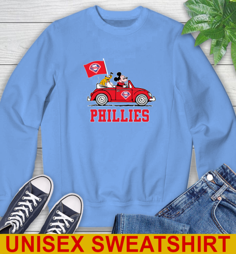 MLB Baseball Philadelphia Phillies Pluto Mickey Driving Disney Shirt Sweatshirt 11