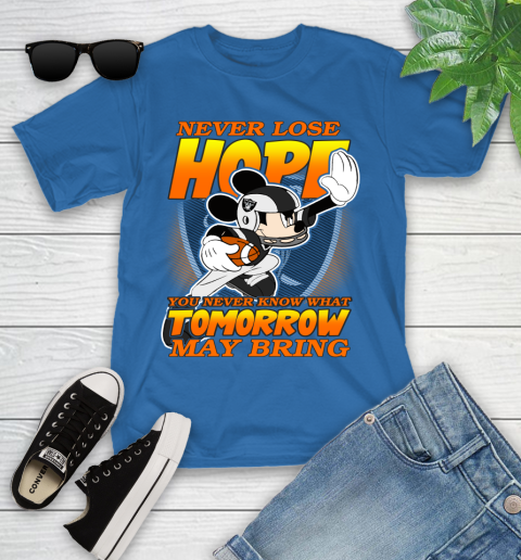 Oakland Raiders NFL Football Mickey Disney Never Lose Hope Youth T-Shirt 12