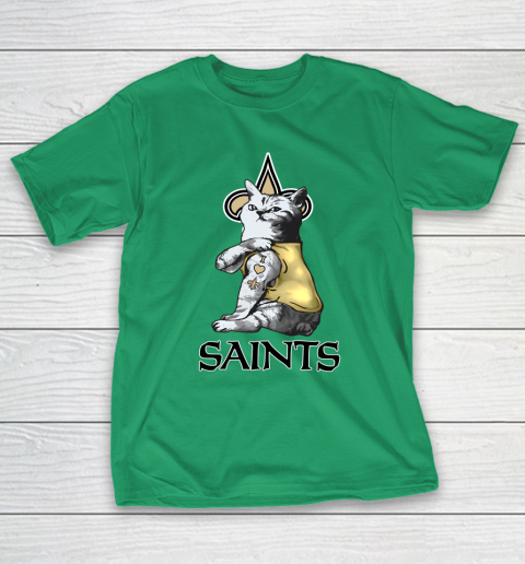 NFL Football My Cat Loves New Orleans Saints T-Shirt 5