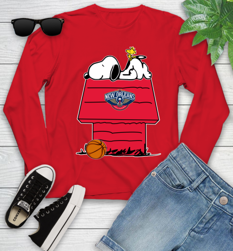 New Orleans Pelicans NBA Basketball Snoopy Woodstock The Peanuts Movie Youth Long Sleeve 11