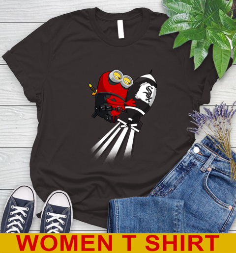 MLB Baseball Chicago White Sox Deadpool Minion Marvel Shirt Women's T-Shirt - Image 10