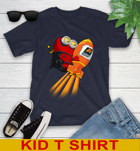 NBA Basketball Phoenix Suns Deadpool Minion Marvel Shirt Youth T-Shirt 2