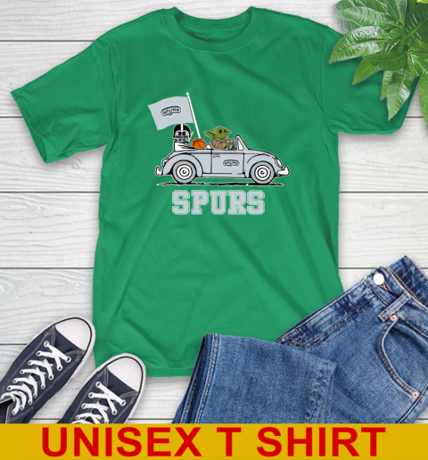 NBA Basketball San Antonio Spurs Darth Vader Baby Yoda Driving Star Wars Shirt T-Shirt 7
