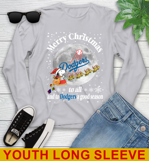 Los Angeles Dodgers Merry Christmas To All And To Dodgers A Good Season MLB Baseball Sports Youth Long Sleeve 5